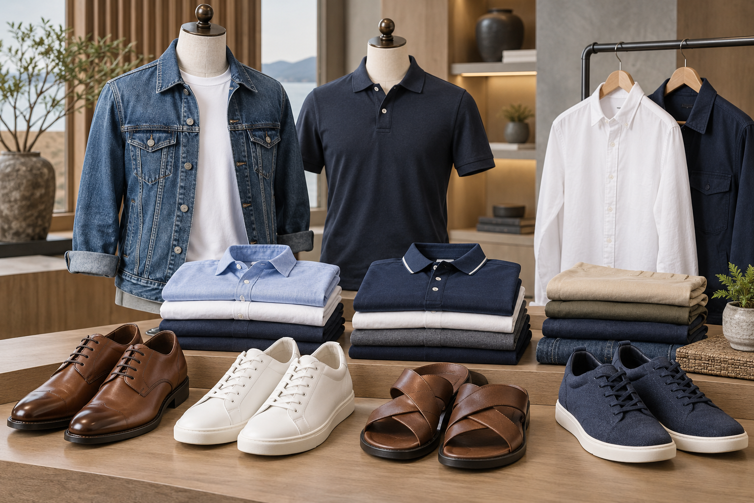Vietnam-made footwear and apparel including leather shoes, sneakers, sandals, shirts, polo shirts and denim garments